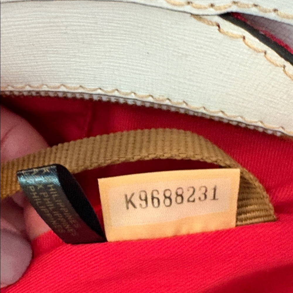 Dooney & Bourke White Saffiano and Brown Leather Accent Shopper Tote - Picture 10 of 10